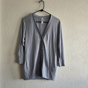 Zenana Outfitters Light Grayish Blue Cardigan